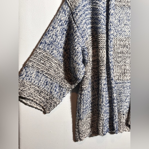 Vince Chunky Knit Blue Grey Striped Cardigan XS / S - Picture 6 of 11